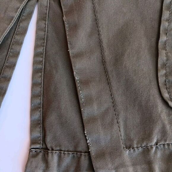 Sanctuary Olive Green Shawl Collar Waist Tie Vest Women's Size S - Picture 7 of 8